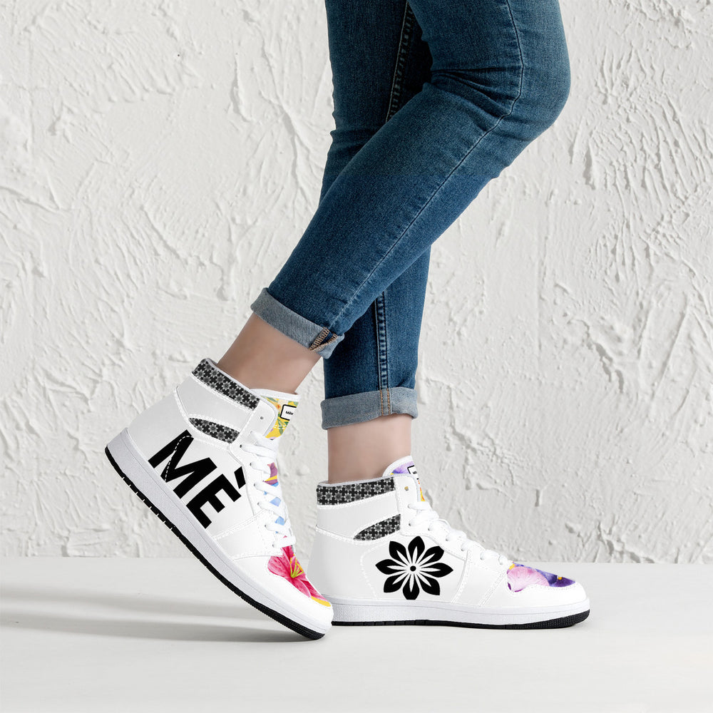 Milanière |  High-Top Synthetic Leather Sneakers - White