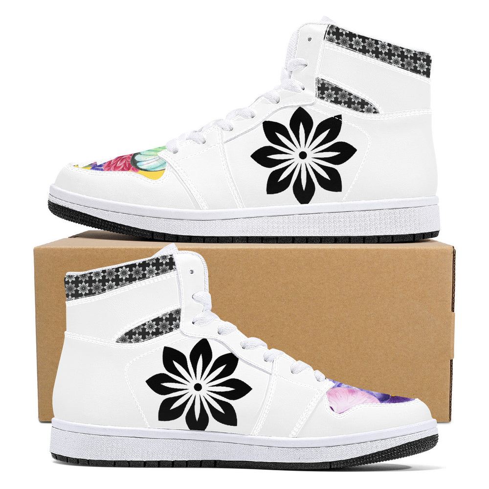 Milanière |  High-Top Synthetic Leather Sneakers - White