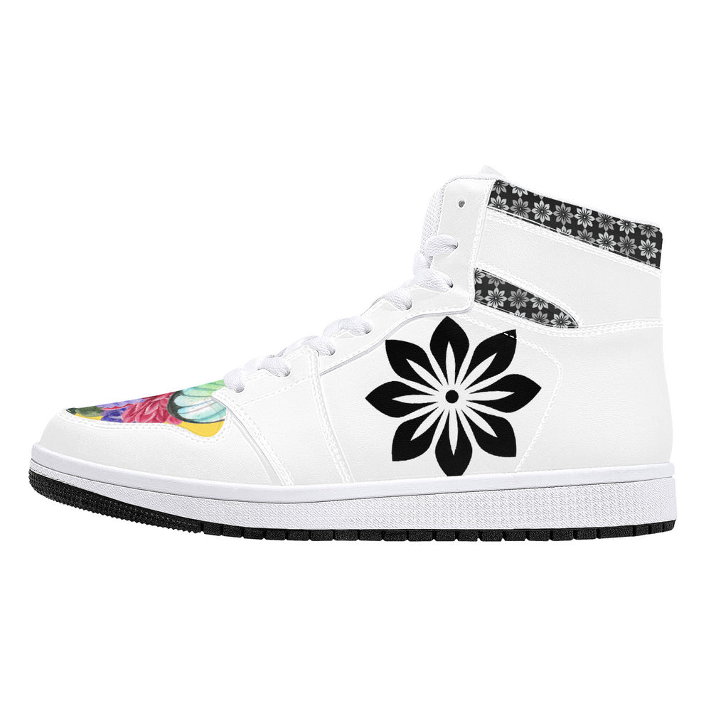 Milanière |  High-Top Synthetic Leather Sneakers - White