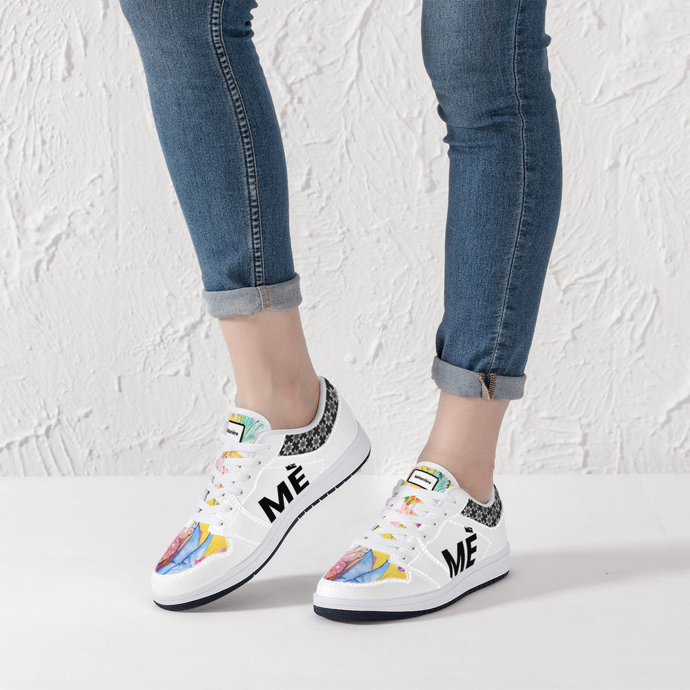 Milanière | Low-Top Synthetic Leather Sneakers - White